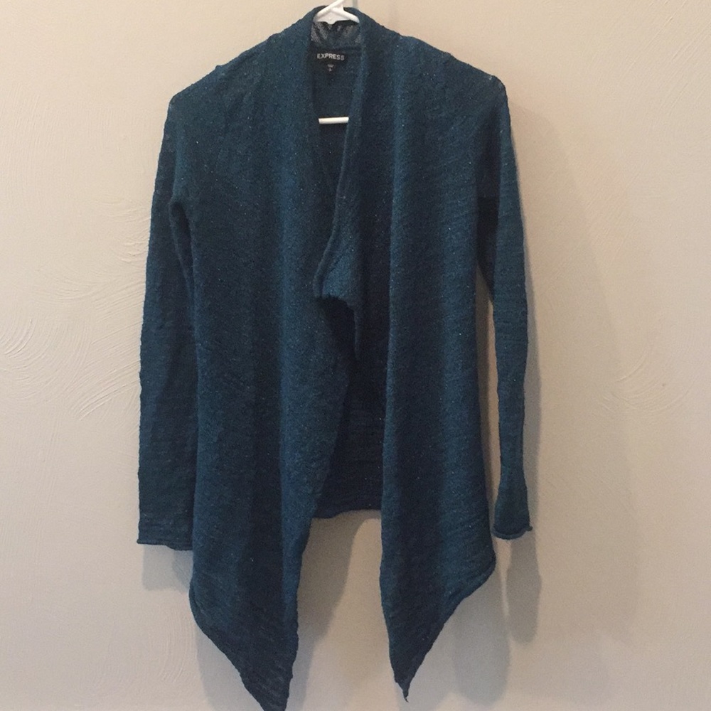 Turquoise wrap sweater